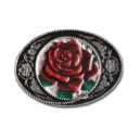 Boucle de ceinture western country, motif " rose ".