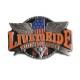 Boucle de ceinture, western country, motif " live to ride ".